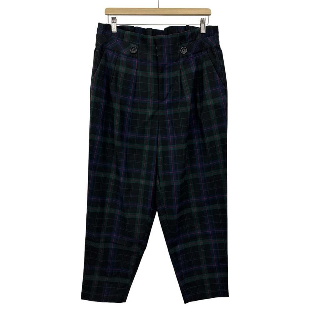 Torrid Women’s Blue & Green Plaid Paperbag Tapered Pants Size 10